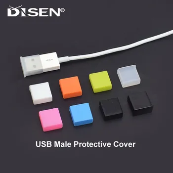 Цветна USB Мъжки Прахоустойчив Plug Силиконов Накрайник Капачка за Зареждане на удължителен кабел за Пренос на Данни Линии, USB Кабел, Протектор за Защита От Прах Капак
