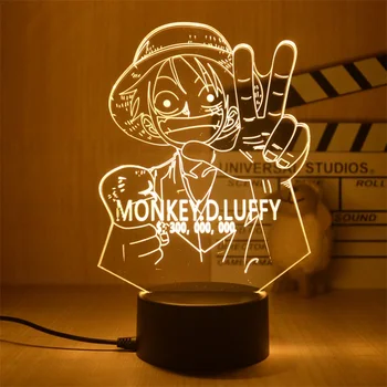 3D Акрилни аниме лампа едно Парче лампа ночники лампа осветление за спалня карикатура комикси светлина начало декор за спалня лампа подарък