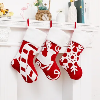 Коледна Украса на Коледната Украса за Дома Коледни Чорапи с Увреждания Коледни Чорапи, Чорапи Подарък Пакети Коледен Декор