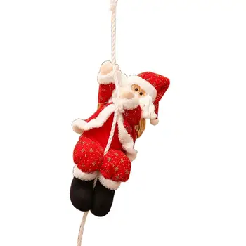 30 см Дядо Коледа е скално Катерене на Въже Виси Украшение Забавен Коледен Подарък на Пазара Украса на Витрина