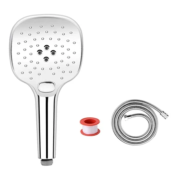 Накрайник за душ с маркуч с дължина 1,5 м Накрайник за душ 3 режима на струя с високо налягане и спрей силикон за вода Ръчен душ