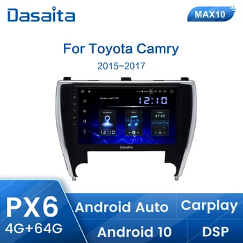 Dasaita Автомагнитола за Toyota Camry Американската Версия на 2015 2016 2017 DSP 10,2-инчов HD Carplay Android Автомобилен Мултимедиен Плейър Стерео