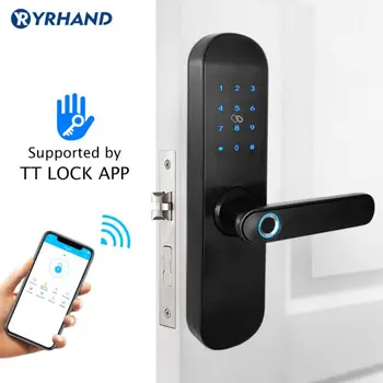Приложение TT заключване интелигентна система за заключване на вратите биометричен, Интелигентен Интелигентен Заключване за Сигурност С парола за WiFi APP RFID Отключване, Електронна Система за Заключване