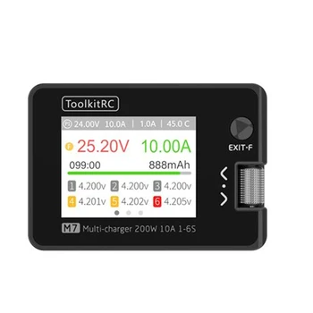 ToolkitRC M7 200 W 10A DC Баланс Зарядно Устройство Разрядник С Напрежение Серво Проверка на Сигнала Тестер за 1-6 S Lipo Батерия