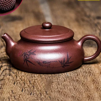 Yixing Чайник Лилаво Глина Бижута Ръчно изработени от Бял Чай, Черен чай Саксии Цветя Oolong чай Жасмин Самовар Coffee Maker EH60TP