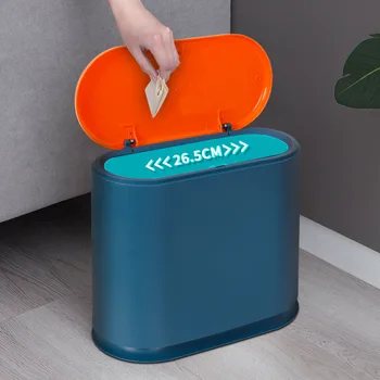 Кофа за боклук домакински тоалетна се отвори с капак за тоалетна чиния обикновена модерен тесен малка хартиена кутия висок клас просто натиснете тип
