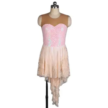 16003 балетное танцово дантелено рокля с пайети за възрастни момичета, Лиричен танц костюм за изяви, сценична дрехи, дамско балетное танцово рокля