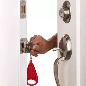 דלת מנעול בטיחות תפסי מתכת מנעול בית חדר מלון אנטי גניבת אבטחת מנעול נסיעות לינה דלת בטיחות מנעול דלת