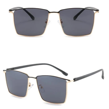 2022 Мъжки квадратни метални слънчеви очила Модерен маркови слънчеви очила Луксозен сенника огледален издаде лицензия за същата дейност uV400 за мъже