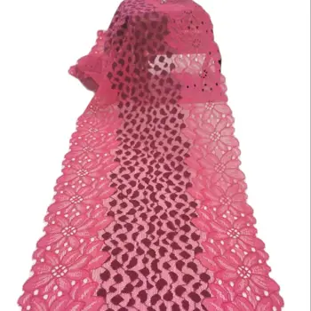 Висококачествени Аксесоари САМ с Широка Еластична Мек Розов Сафлоровым Леопардовым Еластична дантела с Ширина около 21 см (3 м) 31