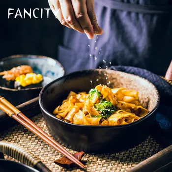 FANCITY купа за пудинг в японски стил, купа за плодова салата, керамична купа, ресторант, голяма купа за пиле с къри, ресторант, дълбока чиния за супа