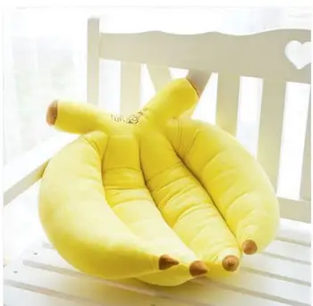 1бр жълт банан форми хвърли възглавница плюшени хвърли възглавница на облегалката възглавници на автомобила разтегателен декор подарък