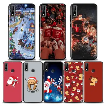 Коледен Калъф за Мобилен Телефон на Дядо Коледа за Huawei Y9 2019 Y6 У 7 Y6p Y8s Y9a Y7a Капитан 40 20 10 Pro Lite RS Мек Силиконов Калъф