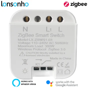 Lonsonho Zigbee 3,0 Интелигентен Превключвател Модул за Реле 1 И 2 на Бандата на Hristo Smart Life Начало Безжично дистанционно Управление Работи с Алекса Google Home