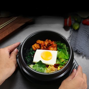 Корейската Керамична Купа Korean Dolsot за супа Бибимбап и Други Ястия с Тава