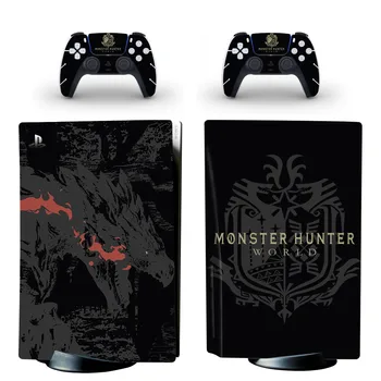 Monster Hunter World PS5 Standard Disc Edition Стикер на Кожата Стикер за Конзолата PlayStation 5 и контролер PS5 Vinyl Стикер на Кожата