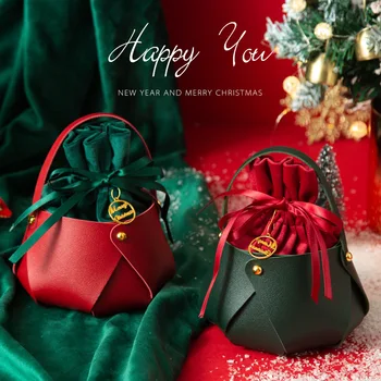 Коледните Чанти за Ябълки Подарък Пакети Бъдни вечер Коледни Торбички За Опаковане на Плодове Подарък Чанта За Бонбони