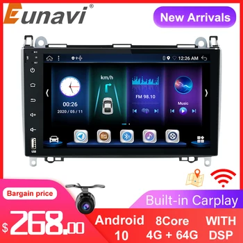 Eunavi 2 Din Радио Мултимедия Android 10,0 Automotivo За Mercedes/Benz/Sprinter/B200/B-class/W245/B170/W169 gps стерео