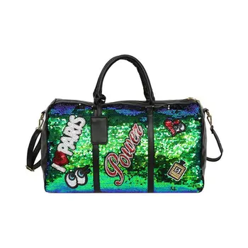 Модни и Ежедневни Дамски чанта през Рамо с пайети и Букви, чанта през Рамо, по-Голямата Голям Пътна Чанта на открито