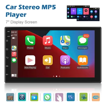 2Din Кола Стерео Радио За CarPlay Android Авто 7-инчов Дисплей БТ Мултимедиен MP5 Плейър Огледалната Връзка С Резервна Камера, AUX, USB