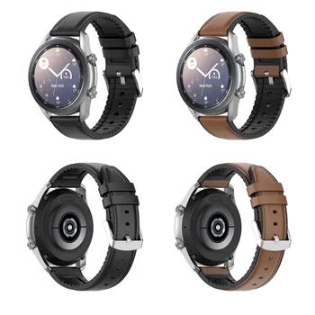 Силикон Кожена Каишка За Samsung Galaxy Watch 3 41 мм 45 мм Гривна Каишка За Часовник Galaxy Watch 42 мм и 46 мм /Gear S2 S3 Correa