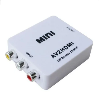 HDMI-съвместим адаптер за AV-мащабиране на HD-видео Composite converter HD RCA AV / CVSB L / R Поддръжка на 1080P Видео NTSC, PAL
