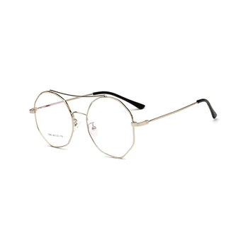 Неправилно квадратна метални рамки за очила, рамки за очила с рамки за очила от късогледство, за мъже и жени 5980OLO