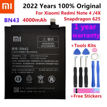 100% Оригинална Батерия BN43 4000 ма За Xiaomi Redmi Note 4X/Note 4 global Snapdragon 625 Високо Качество BN43 + Безплатни Инструменти