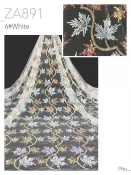 Красива кърпа с пайети/С бродерия на мъниста Африканска лейси плат Френски тюл сетчатое дантела за вечерни рокли/рокля сватба