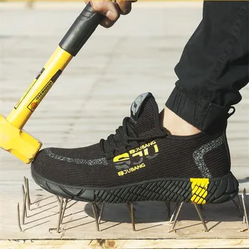 Стандартна обувки със стоманени пръсти европейски стандарт, Сверхлегкая Защитни обувки, Противоударная Работна обувки на строителната площадка, Нескользящие Противоударные защитни обувки