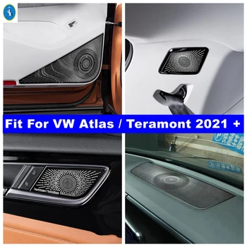 Автомобилна Врата копчето Купа/Багажника Кутия Стерео Високоговорител Аудио Звукова Панел на Кутията Накладки За VW Volkswagen Atlas/Teramont 2021 2022 Черен