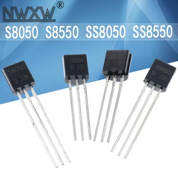 100 бр./лот S8050 S8550 SS8050 SS8550 TO-92 8050 транзистор с вграден захранващ блок транзистори PNP NPN