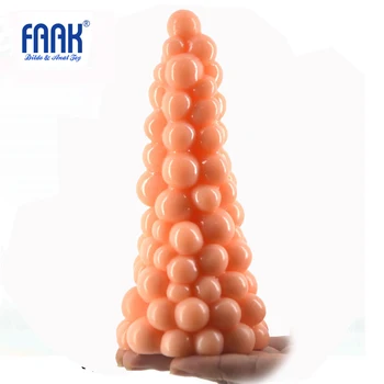 FAAK Голям анален вибратор гроздов дизайн анален накрайник голям вибратор повърхност на частиците на екстремно стимулира фалшив пениса, секс играчки, еротични мастурбира