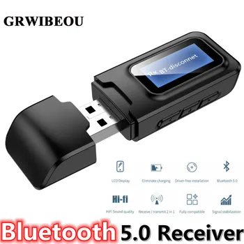 Безжична Bluetooth 5,0 Ключ Аудио Приемник Предавател Адаптер С EDR LCD Дисплей 3.5 ММ AUX USB за Автомобил PC Слушалки ТЕЛЕВИЗИЯ