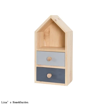 къща във формата на 2 кутии природа бор малка настолна дървена настолен органайзер