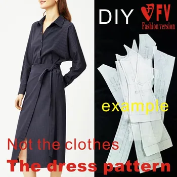 Риза с шарени поли, дамски дрехи рокличка схема за шиене на дрехи проектиране на структурата на чертеж BLQ-537
