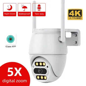 8mp Wifi Камера за Видеонаблюдение Външни 4k PTZ Камери за Сигурност, Безжични Вътрешни AI Камери За Следене на Човек Аларма Цвят Нощно Виждане