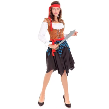Жените Пиратски Костюм Момиче На Екипажа Костюм Хелоуин Карнавал На Костюми За Възрастни Пират На Карнавалните Костюми, Облекло