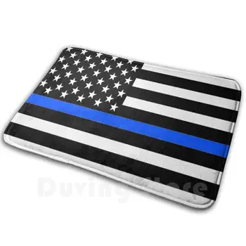 Тънка Синя Линия на Живота Имат Значение Полицията Американската Америка Флаг на САЩ Carpeted Floor Модел Патриотичен Служител на Правоохранителните Органи на 4 юли