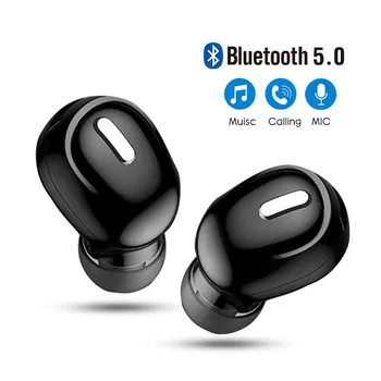 Мини Безжична Bluetooth Слушалки 5,0, Спортна и Детска Слушалки с Микрофон, стерео слушалки с усилвател за iphone За Samsung