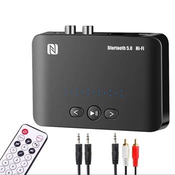 NFC Bluetooth 5,0 Аудиоприемник 3.5 Мм AUX вход RCA Безжична Стерео Музикален Адаптер Поддръжка на Възпроизвеждане, U Диск, С IR Дистанционно Управление