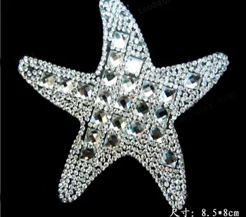 2 бр./лот морска звезда модел гореща определяне на кристал ютия на кристала преводи дизайн и кристали iron гореща определяне на желязо в акаунта риза чанта