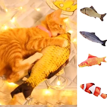 Домашен любимец Мек Плюшен 3D Риба коча билка Играчка Мека Възглавница Риба Формата на Играчки За Котки Интерактивни Подаръци Кукла Моделиране на Риба, която е уникална Играчка За Котки