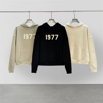 Високо качество ESSENTIALS пуловер hoody Хип хоп свободни модната марка 77 се стичат лого oversize унисекс high street hoody