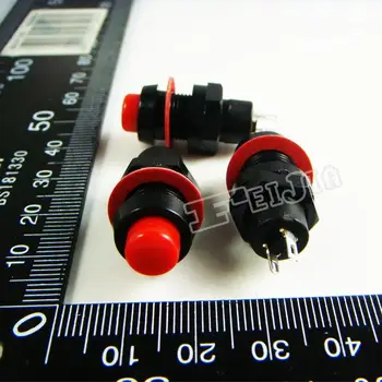 DS-211 Бутон червен цвят 1A/250VAC ON-OFF 2Pin Не самостоятелно блокиране на бутон ключ (прекъсвач с самовосстановлением) 20 бр/лот