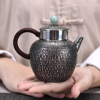 Самоличността на Имитация на Древния Сребърен Чайник Едно Гърне Домакински Сребърен Чайник Кунг-фу Чаена Церемония Чай Сребро 999 Sasheto