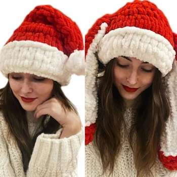 Коледни Шапки на Дядо Коледа шапки Вечерни направи си САМ Ръчно изработени Аксесоари Червена Празнична Директен доставка