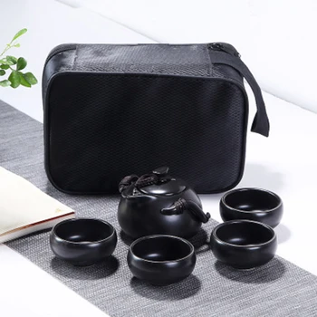 керамичен чайник чайник гайвань чаена чаша за пуэра китайски чайник преносим чай, определени с пътна чанта Безплатна доставка