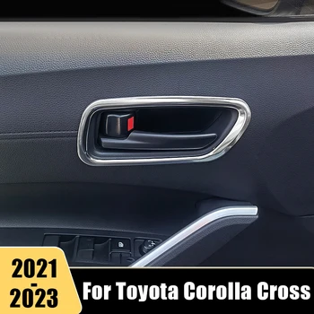 За Toyota Corolla Cross XG10 2021 2022 2023 Хибридни Автомобили Вътрешна Врата Дръжка От Неръждаема Стомана, Капак на Купата, Довършителни работи, Етикети, Ленти, Аксесоари