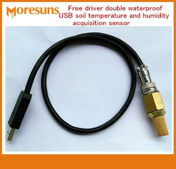 Безплатна доставка Безплатен драйвер за USB сензор за температура и влажност на почвата двойна водоустойчив комплект за вторична развитие
